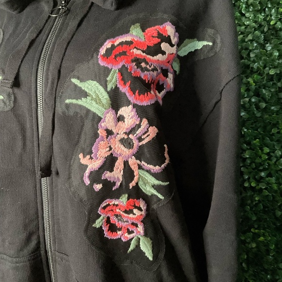 Sanctuary Black Oversized Jacket Embroidered Size S - Picture 5 of 8